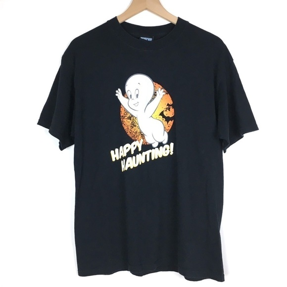 CASPER T Shirt Happy Haunting Friendly Ghost Graphic Tee 2008 Retro Size Large - Picture 1 of 14